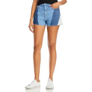 AQUA Ladies Patchwork Denim Cutoffs, Jean Shorts