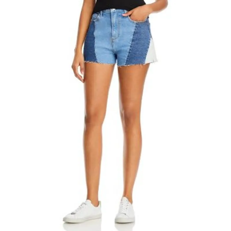 AQUA Ladies Patchwork Denim Cutoffs, Jean Shorts