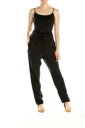Black Drawstring Waist Trousers