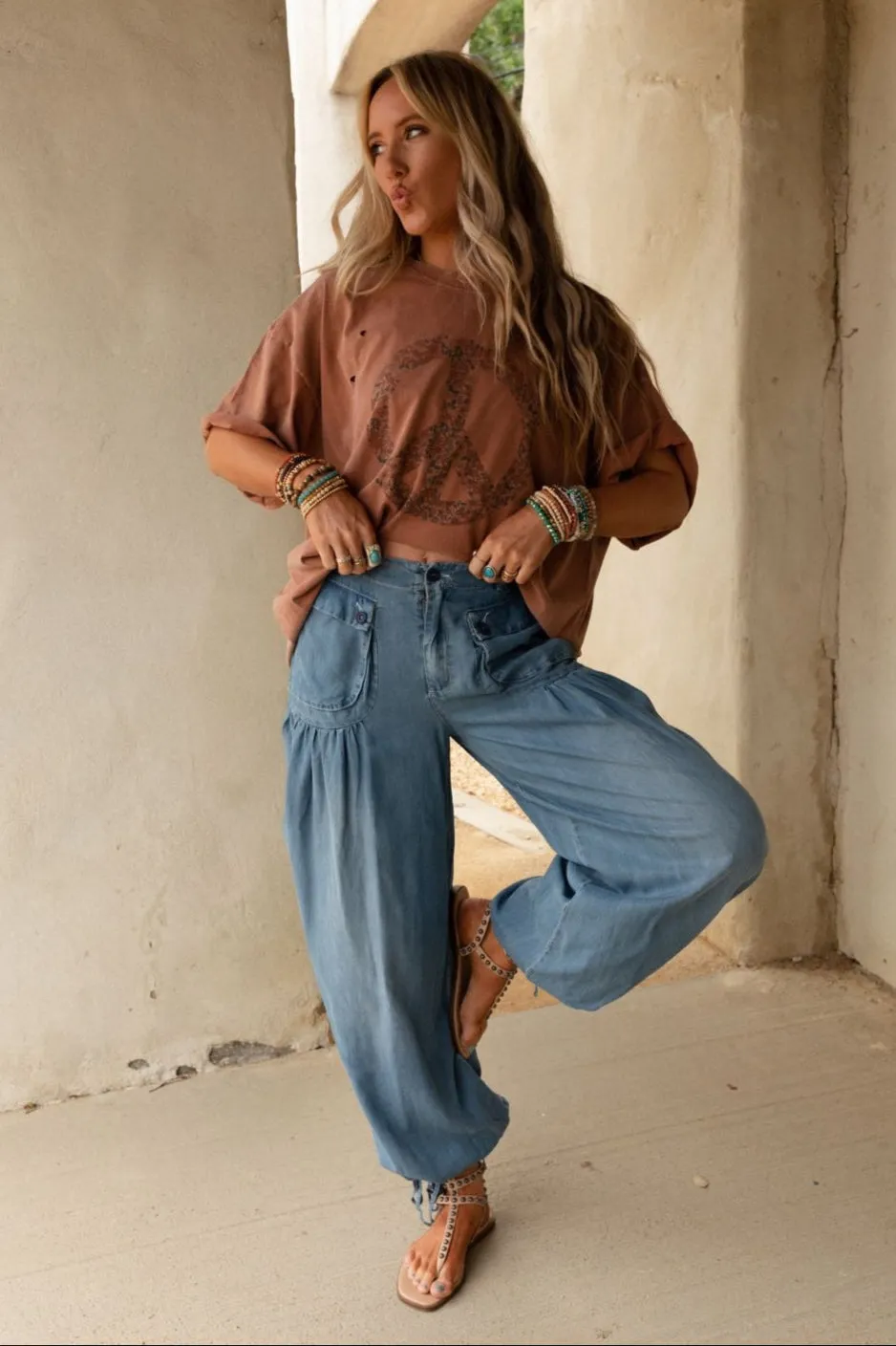 East Bay Loose Fit Cargo Jeans - Denim