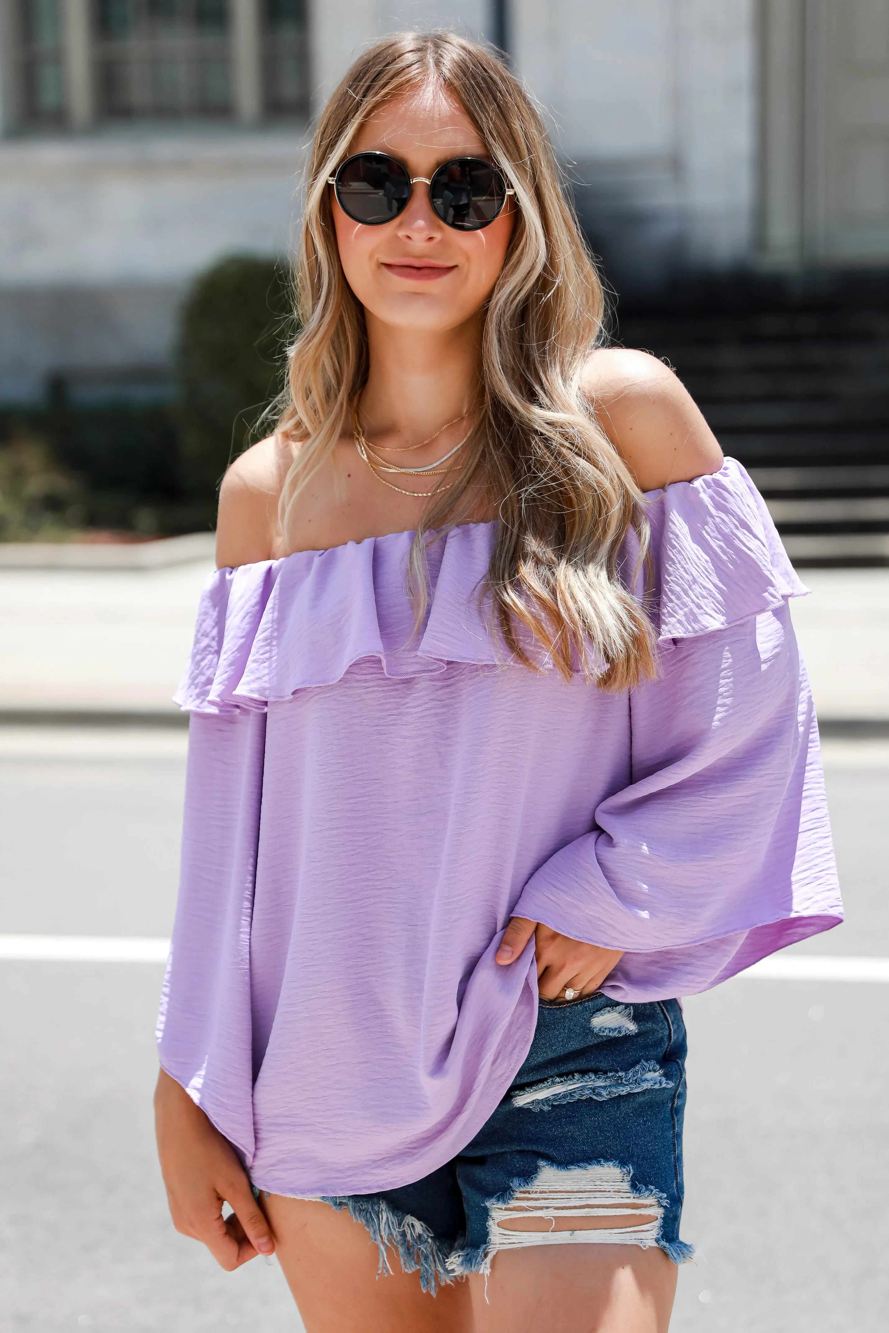 FINAL SALE - High Class Presence Off-The-Shoulder Blouse