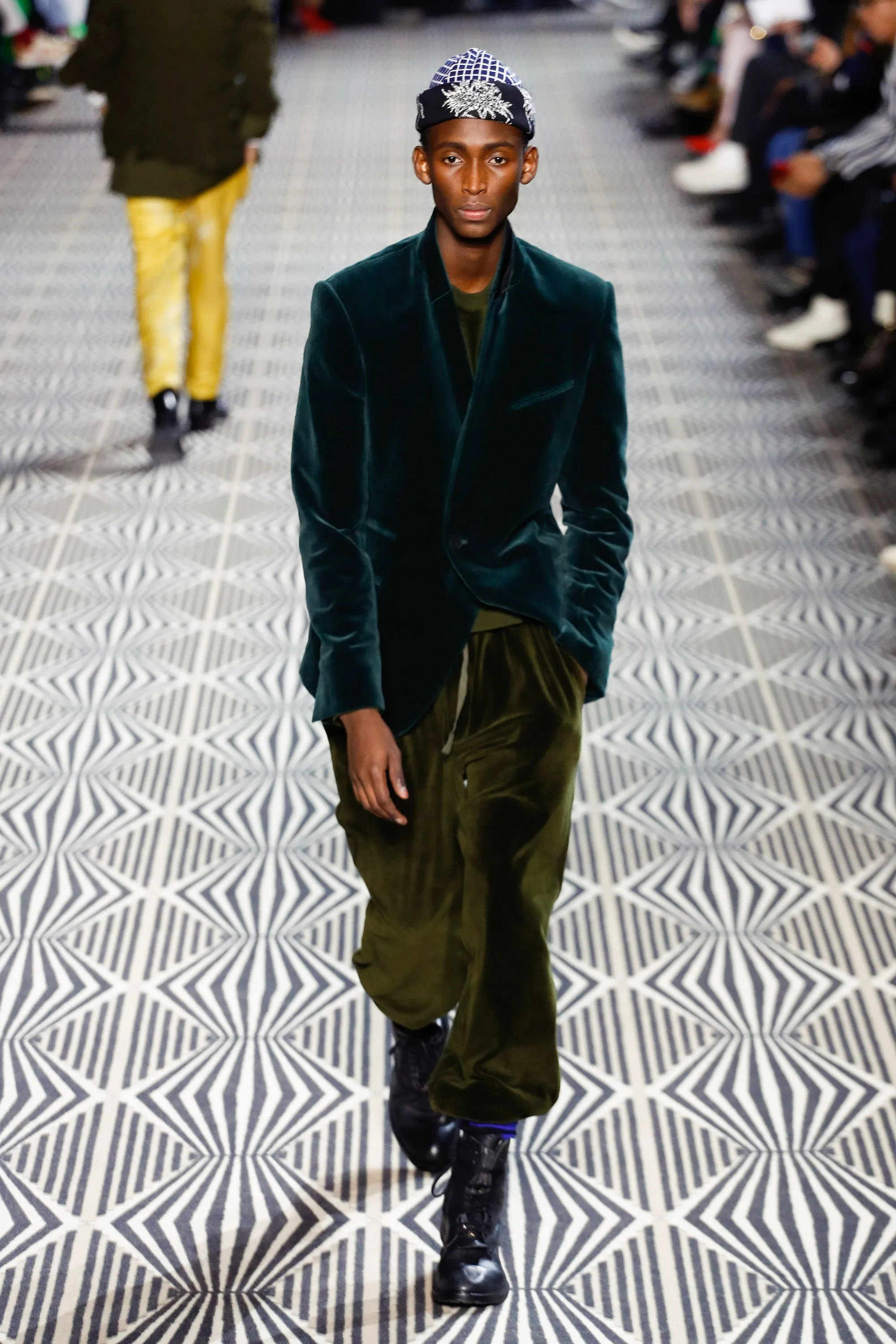 FW18 Dark Green Baggy Velvet Sweatpants