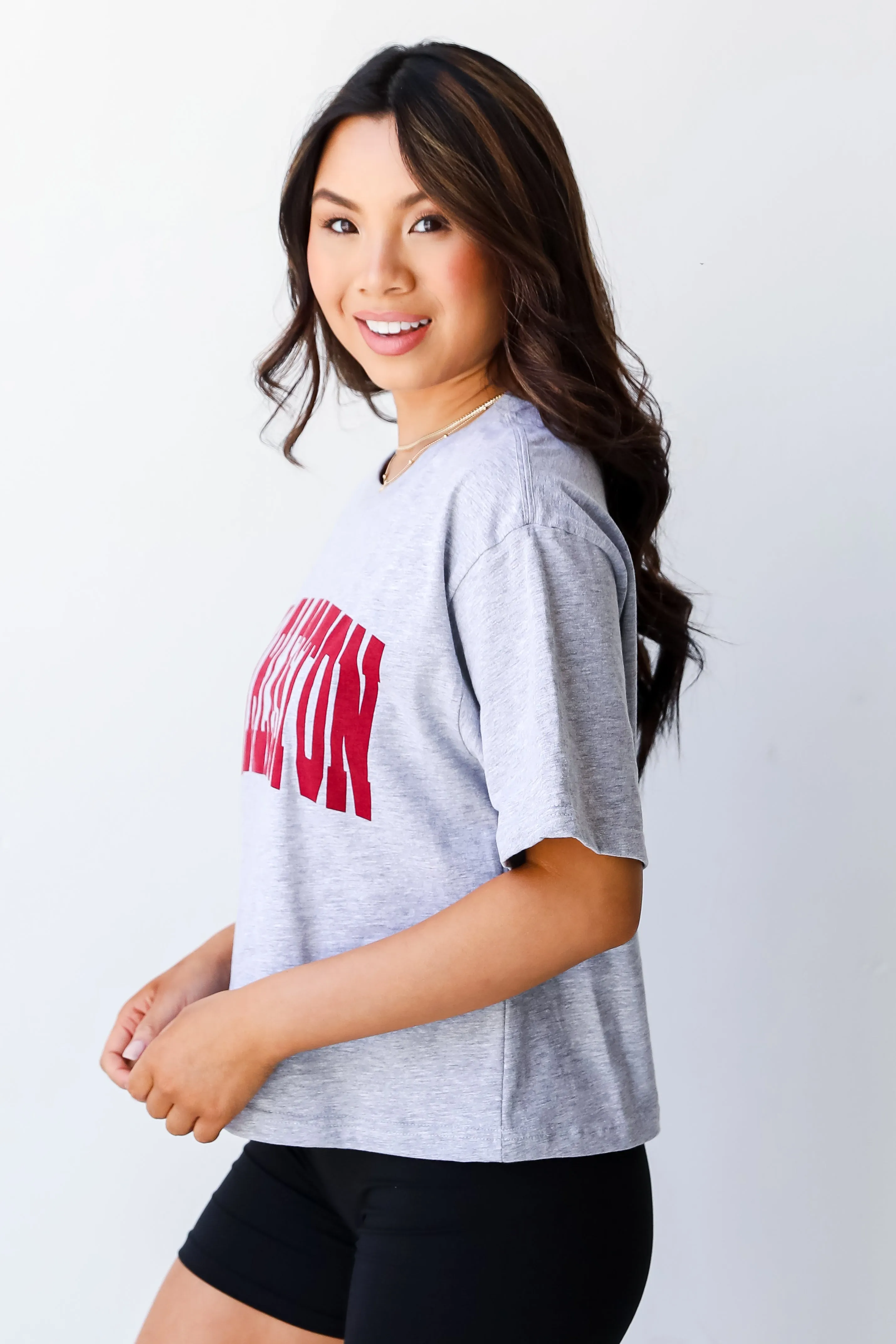Heather Grey Charleston Cropped Tee