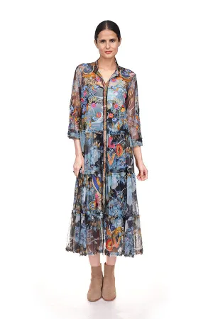 Johnny Was Mazzy Ruffle Tierred Dress - Peon