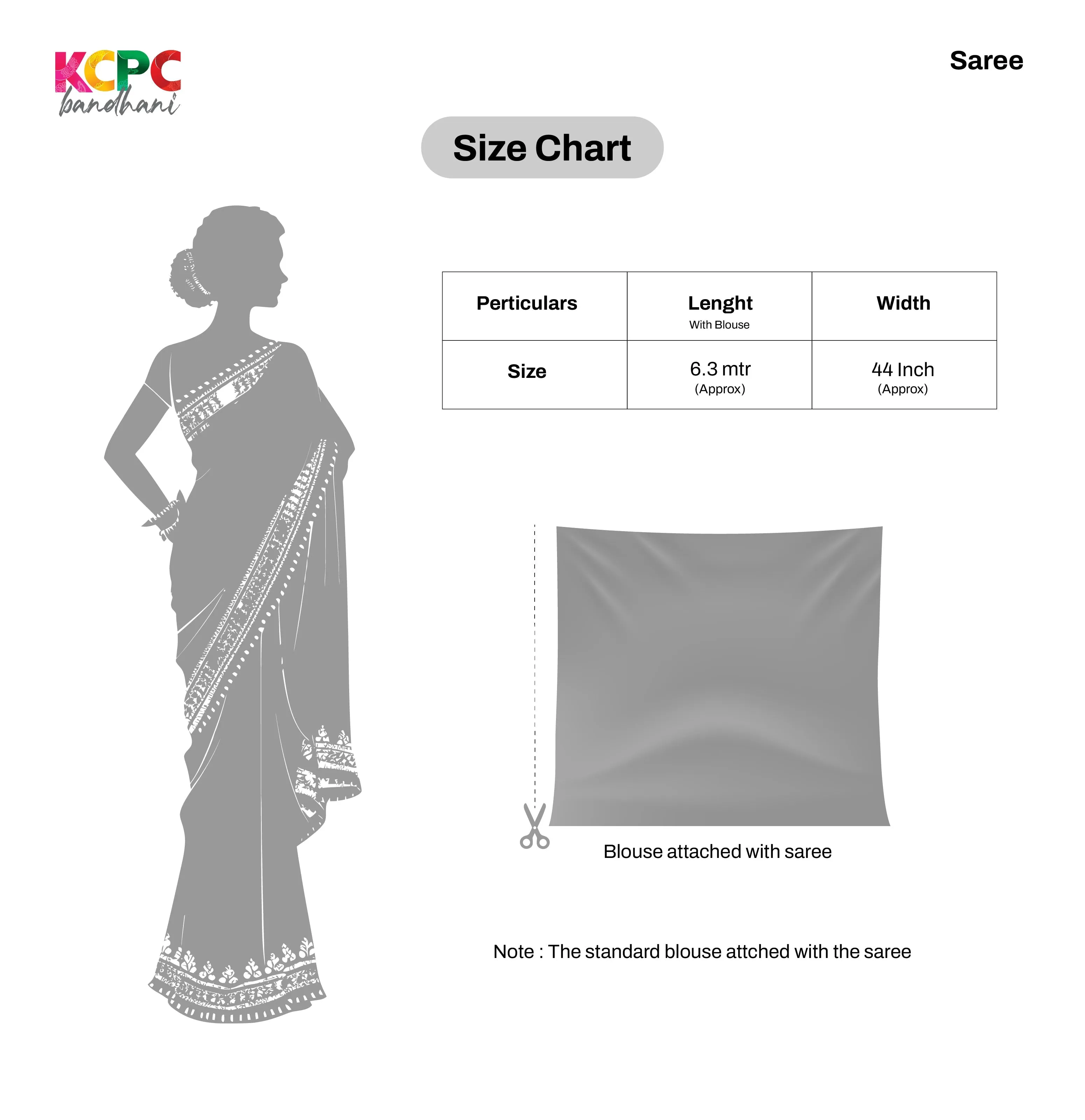 KcPc New Chiffon Gotapatti Work Lightweight Saree  With Blouse