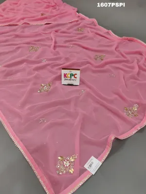 KcPc New Chiffon Gotapatti Work Lightweight Saree  With Blouse