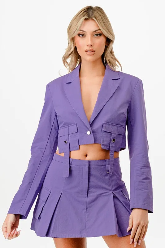 Lavender Crop Blazer