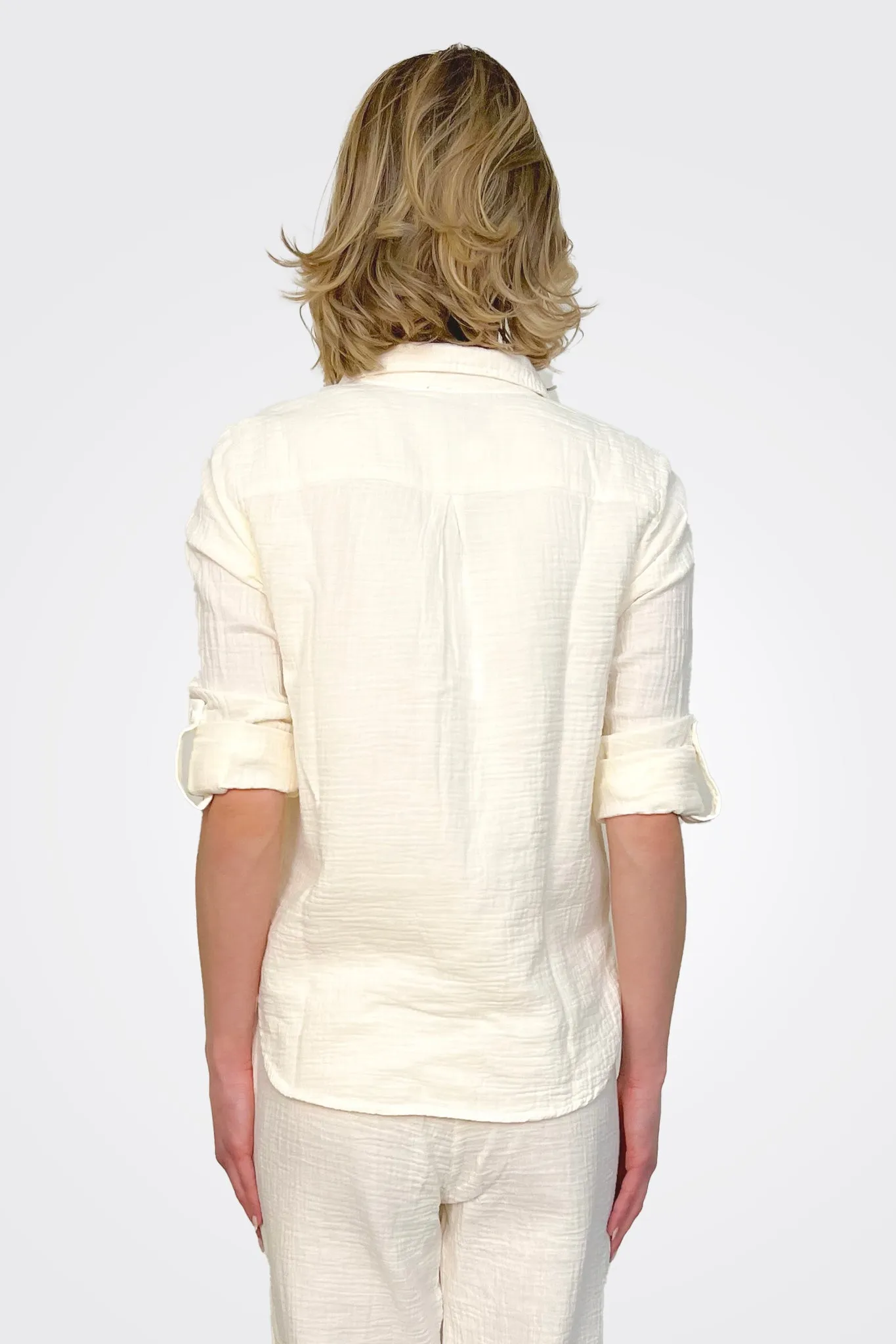 Long Sleeve Button Down Shirt - Macadamia