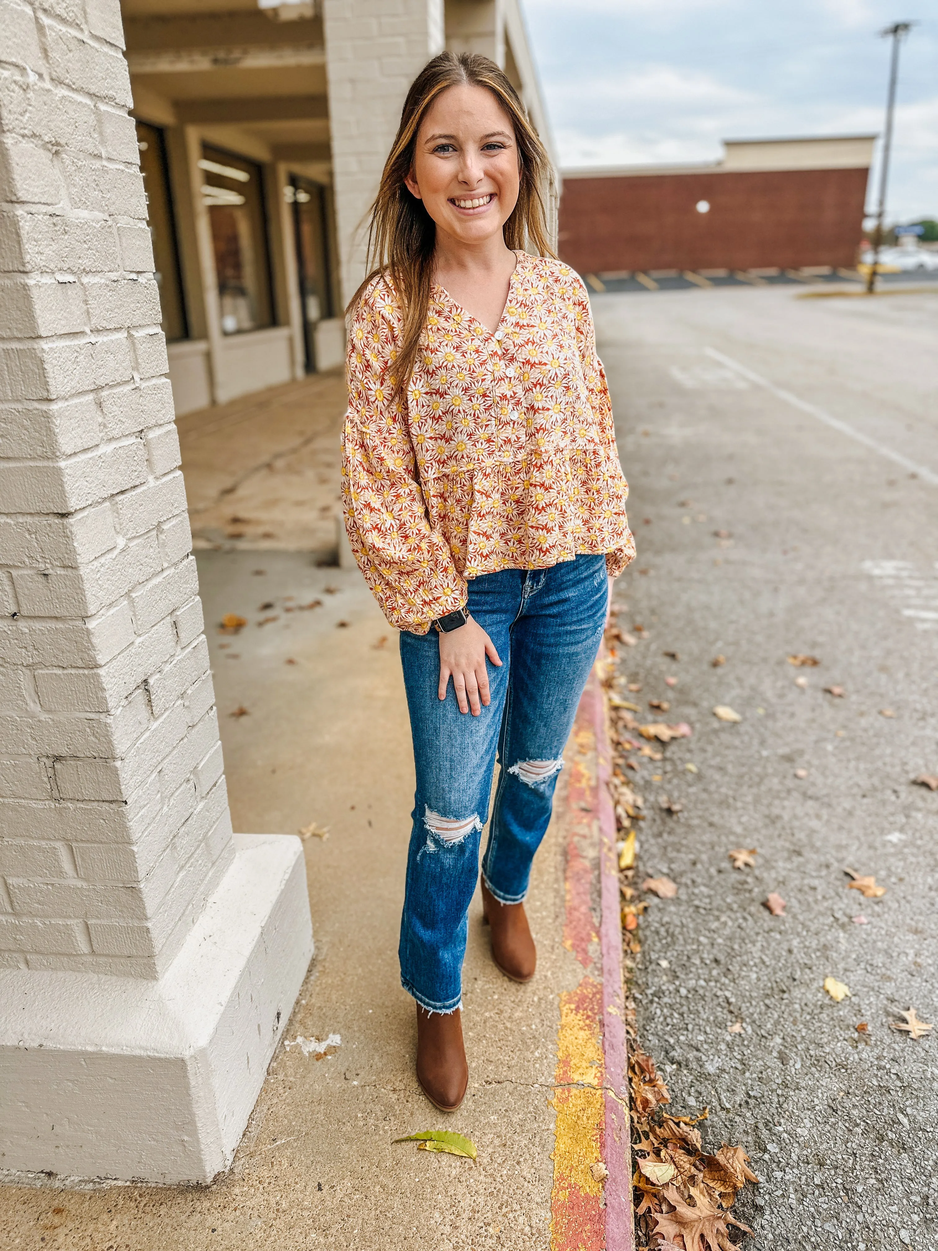 Rust Sunflower Blouse