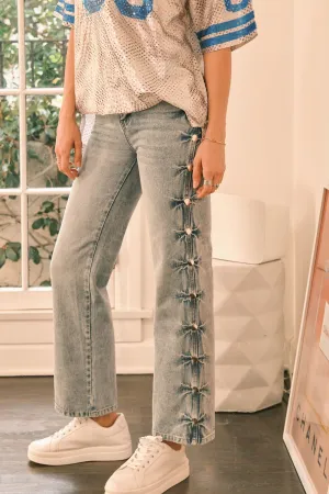 Studded Side Mid Rise Jeans