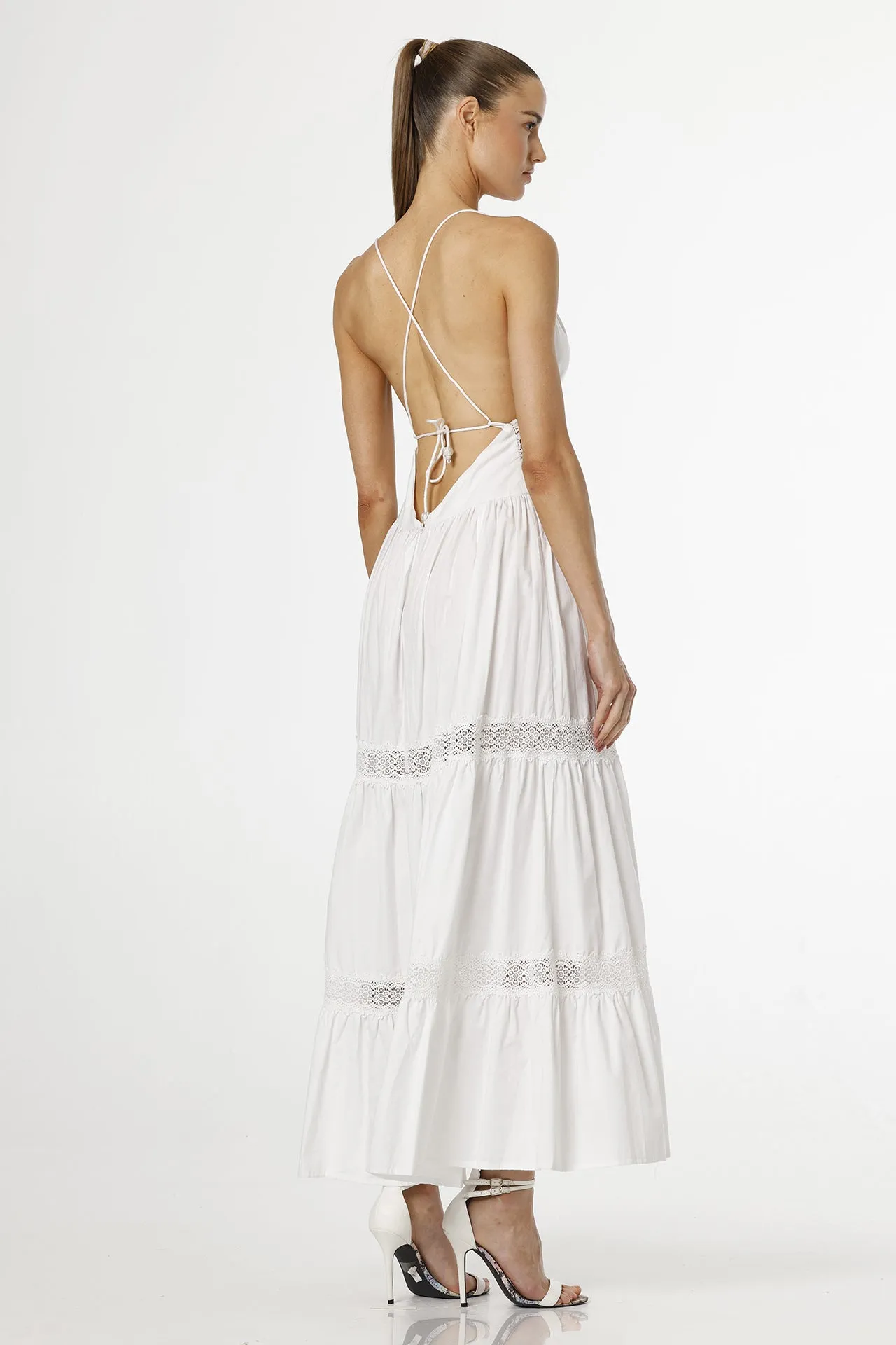 White Cotton Long Dress