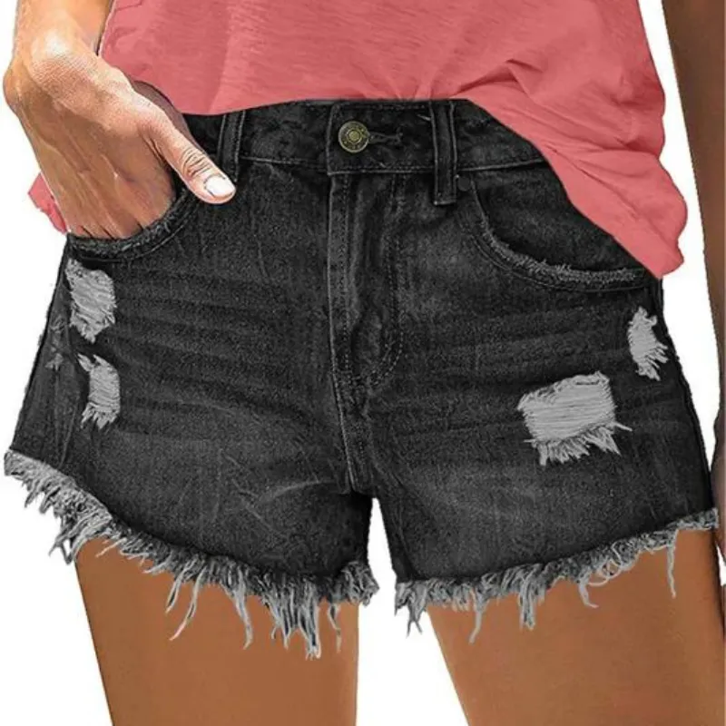 Woman Contemporary Mid Rise Denim Shorts