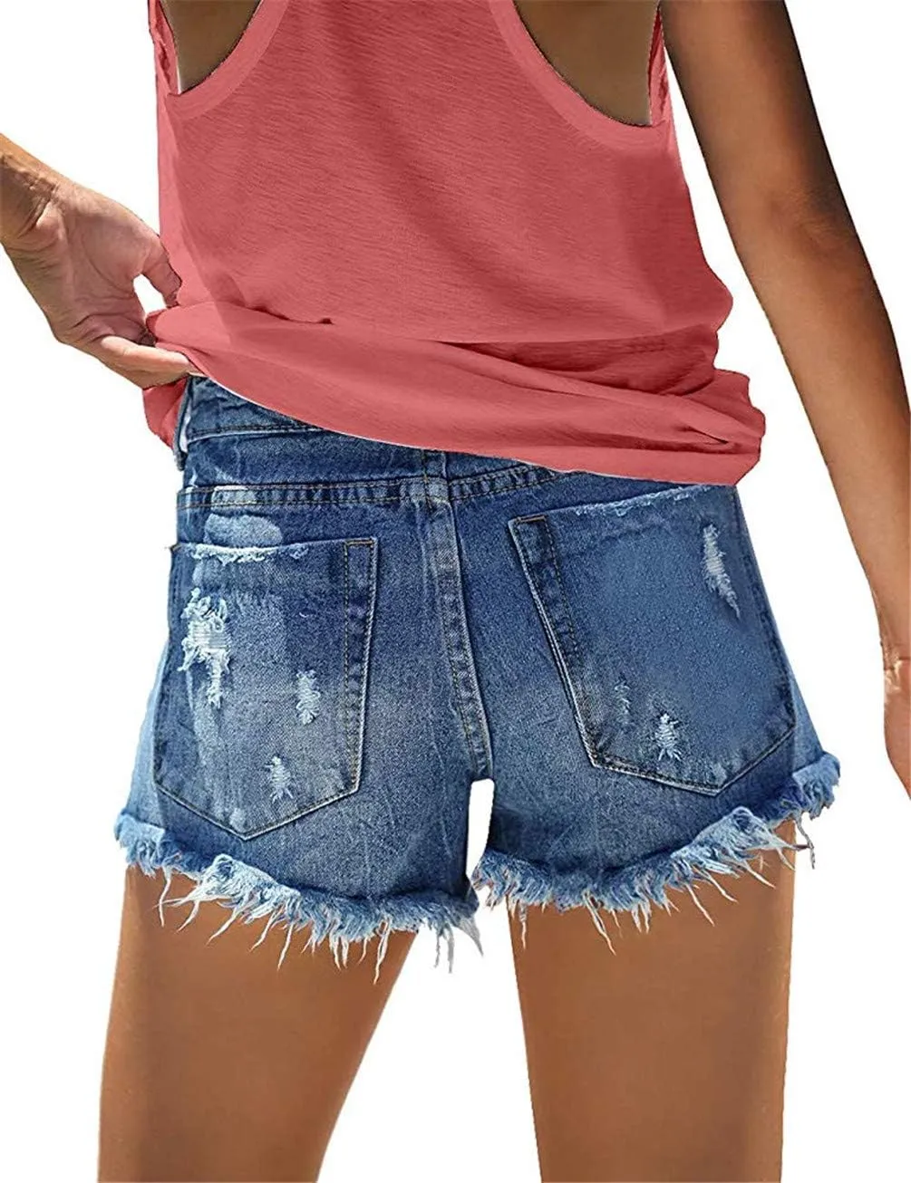 Woman Contemporary Mid Rise Denim Shorts